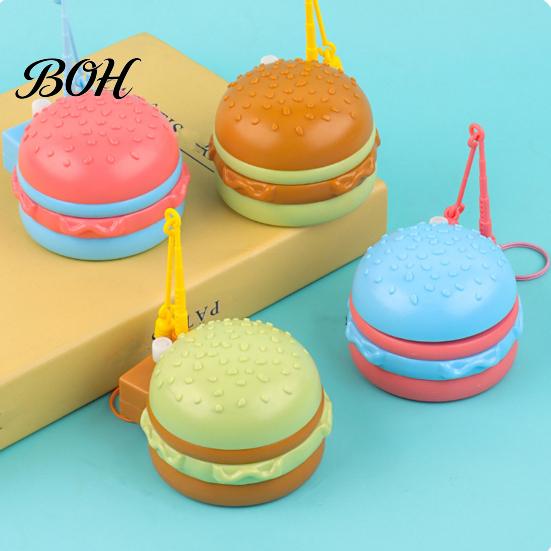 Interactive Fishing Games Hamburger Magnetic Toy Keychain, Rotatable Board Game Lightweight with Keyring, Backpack Handbag Schoolbag Charm Keychain