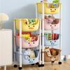Children Toy Storage Trolley Rack Multilayer Bookshelf Snack Racks Picture Book Rack Movable Multi-Layer Wheels Storage Trolley