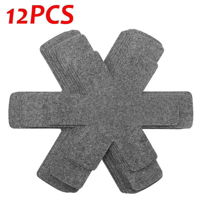 12PCS Pot Pan Pads Protectors Kitchenware Anti Scratches Marring Stacking Nesting Felt Mat KTY