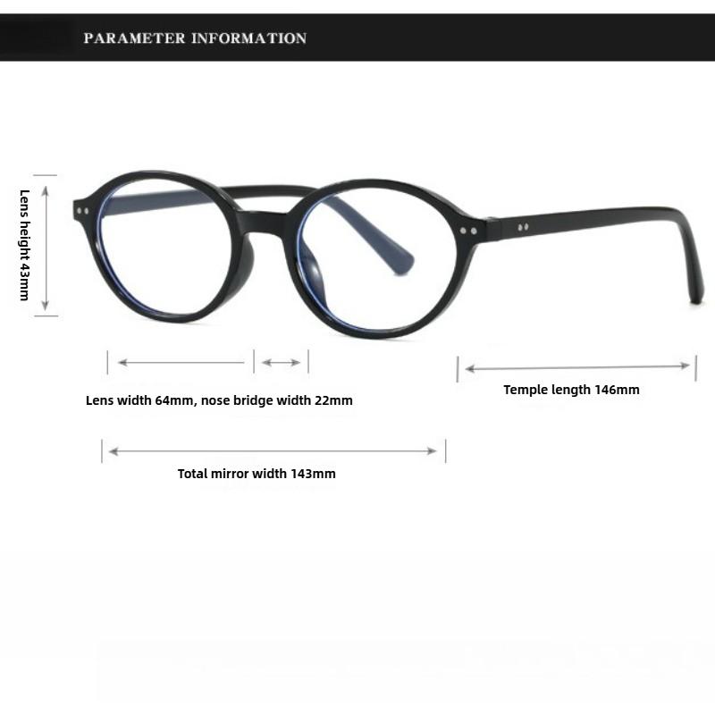 Корейские Ретро Овальные Очки с Защитой от Синего Света Женские Мужские Модные Трендовые Простые Очки Декоративные Очки