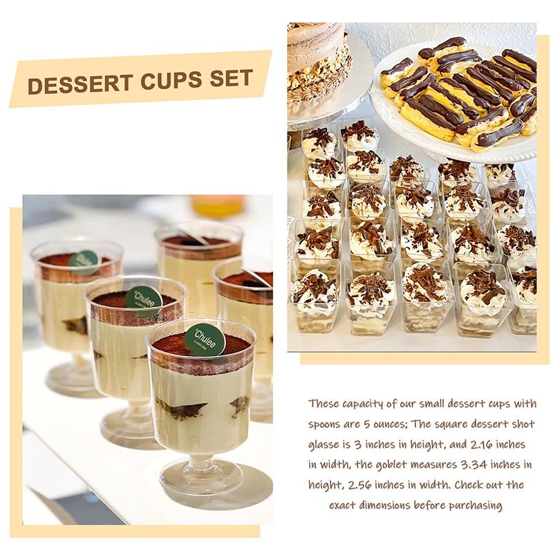 10Pcs Disposable Trapezoidal Circular Mousse Dessert Cup Yogurt Frozen Cake Appetizer Cup Mini Pudding Fruit Ice Cream Cup