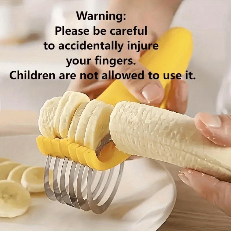 1pc Stainless Steel Manual Slicer - Food-Safe, Easy-to-Use, Round Blade for Bananas, Cucumbers & More - Durable Kitchenware