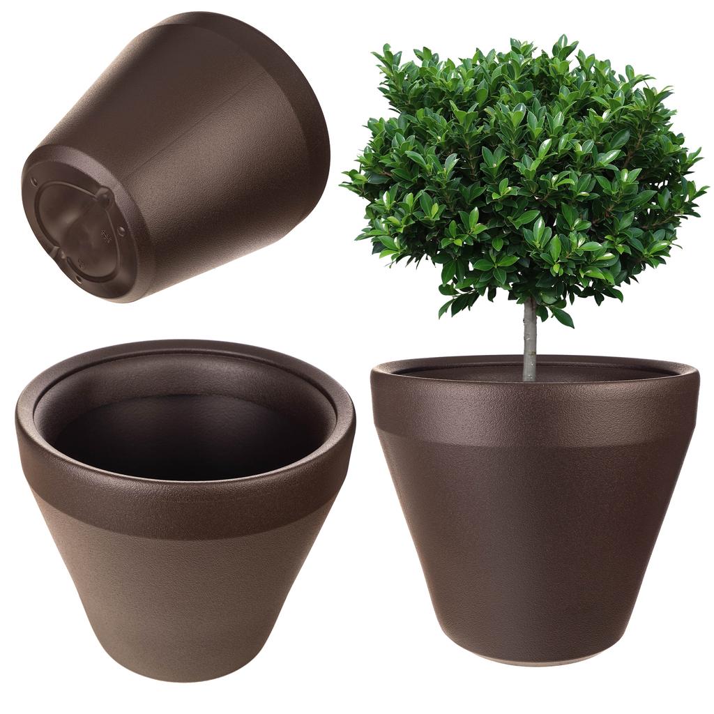 KADAX Doniczka Donica Duża Osłonka Na Kwiaty 39cm Okrągła Ogrodowa Kwietnik Biała