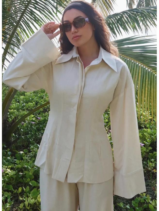2026 Spring/Summer Simple Loose Linen Women's Shirt - Middle East Europe America