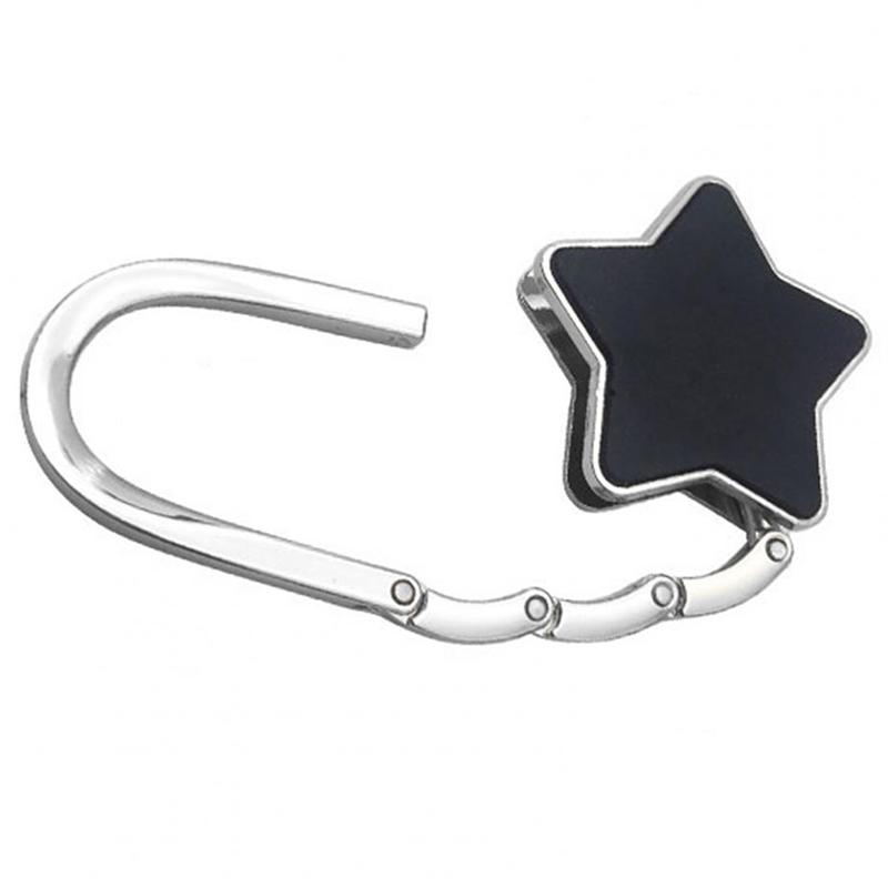 1Pcs Creative Bag Hook Shiny Folding Zinc Alloy Star Table Edge Handbag Hanger