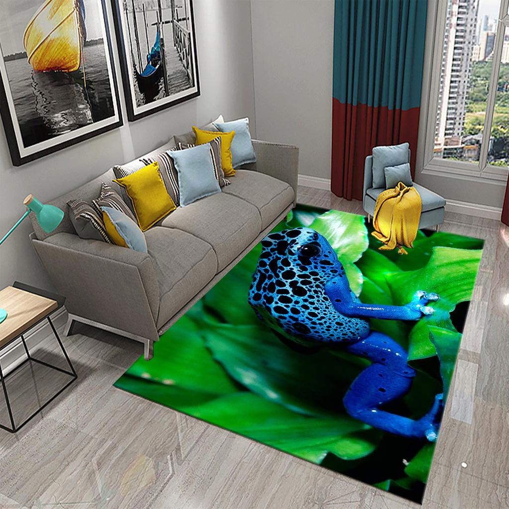 Ковер Лягушка Красочный Милый Ковер с Животным Принтом для Ванной Нескользящий Коврик для Зоны Гостиная Детская Спальня Напольный Коврик Декор для Прихожей