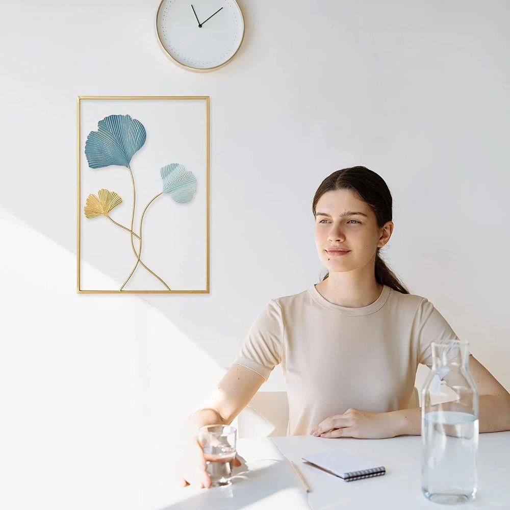 Кабинет Диван Фон Рабочего стола Украшения Листья Скульптура Украшения из листьев Гинкго Изделия из железа Изделия ручной работы