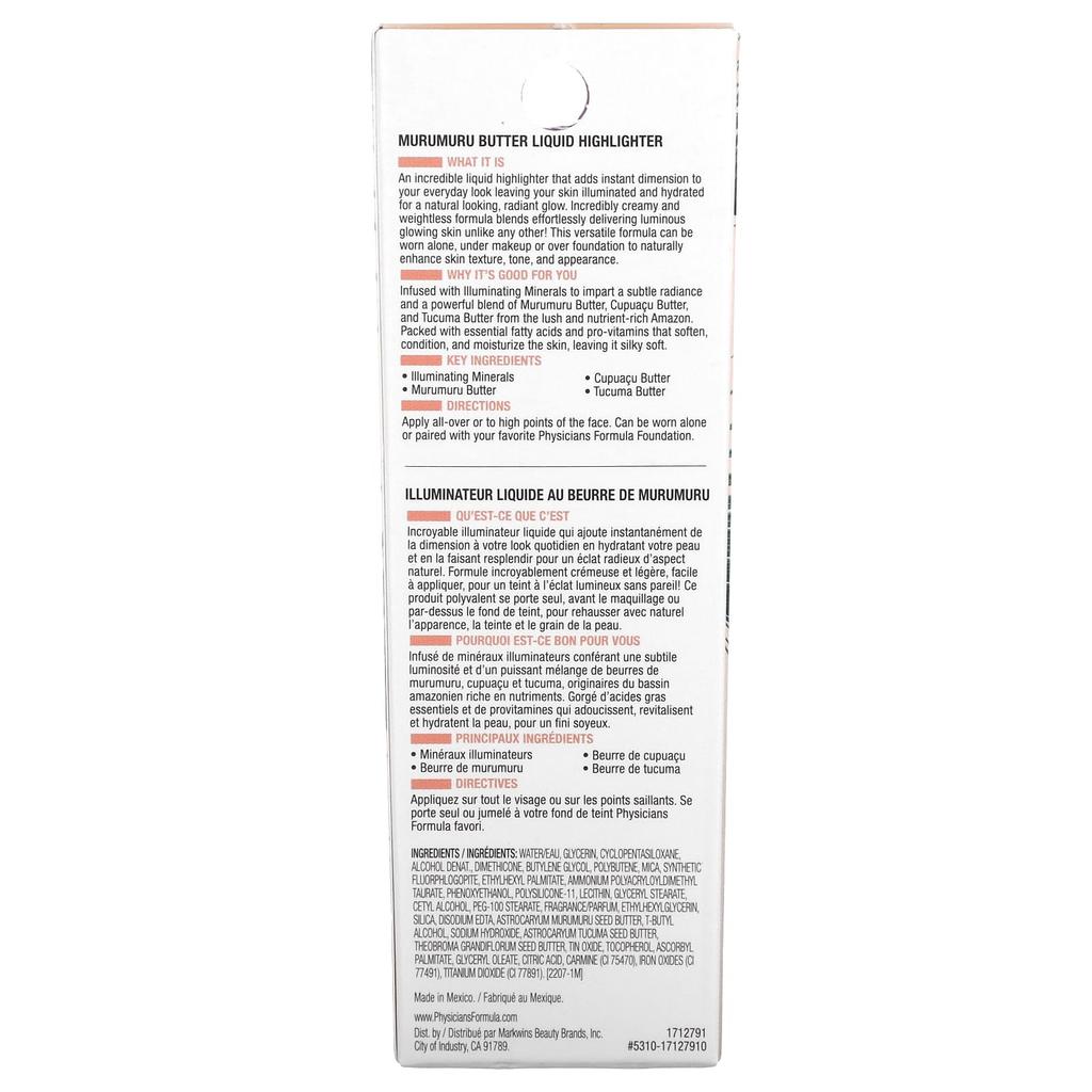 Physicians Formula Жидкий хайлайтер Murmur Butter, сияние, 1,3 жидких унций (40 мл)