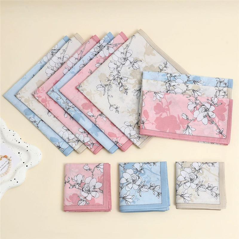 Набор из 3 женских носовых платков, цветные свадебные носовые платки, подарки на День матери, женский носовой платок, стираемый, из чистого хлопка