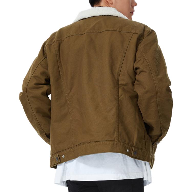 Levis FW22 Однотонная однобортная толстая куртка Унисекс Куртки Военно-зеленый 16365-0189