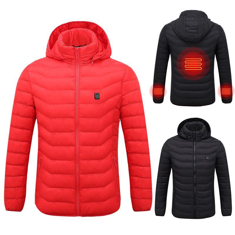 Thermal Winter Electric Usb Padded Coat Battery Heated Hoodie Jacket Warmer Body