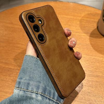 Чехол из натуральной кожи для Samsung Galaxy S25 Ultra S24 S23, чехол из натуральной кожи в стиле ретро для Samsung