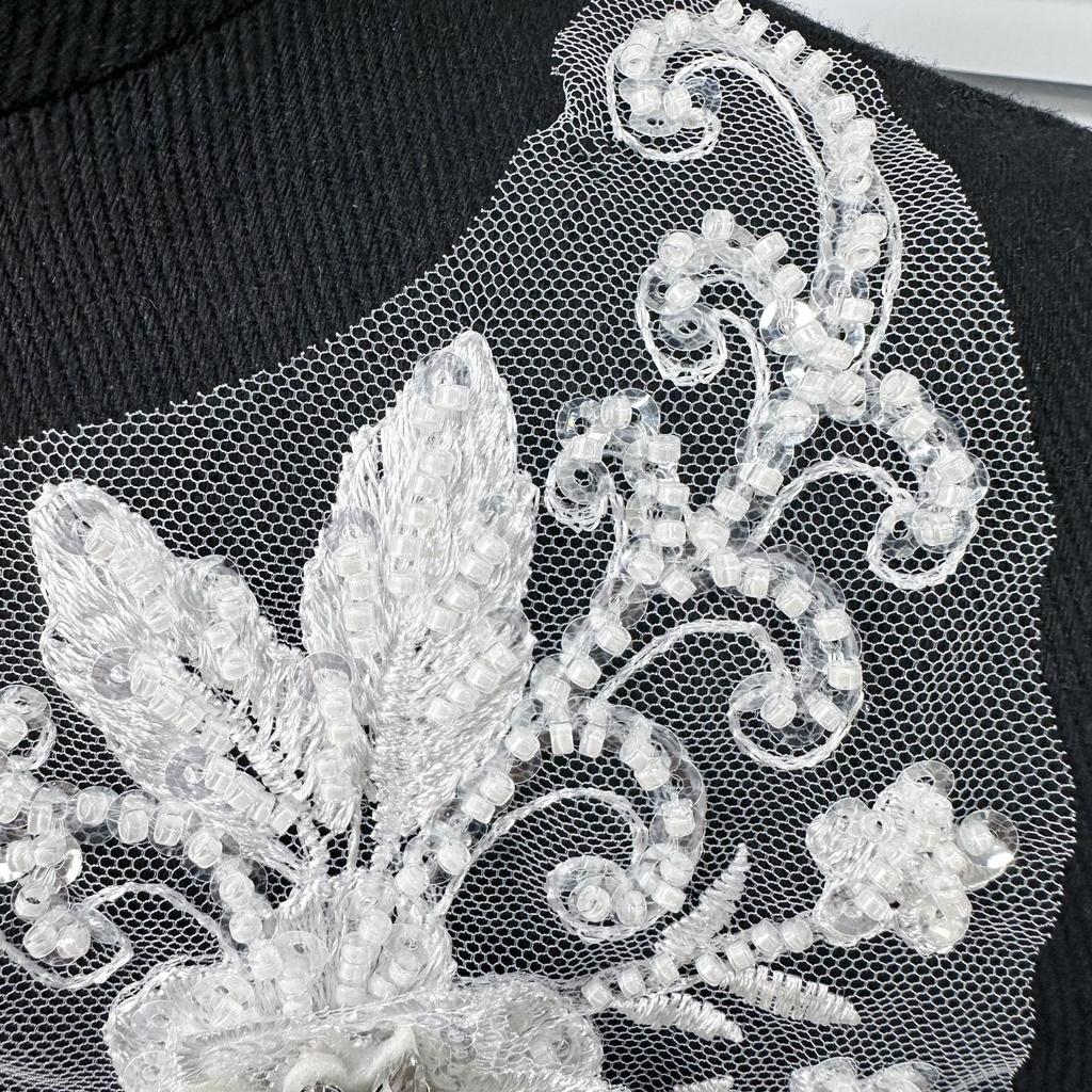 Mesh Embroidery Pair Of Flowers Collar Flower Clothing Accessories Decal Diy Wedding Dress Accessories