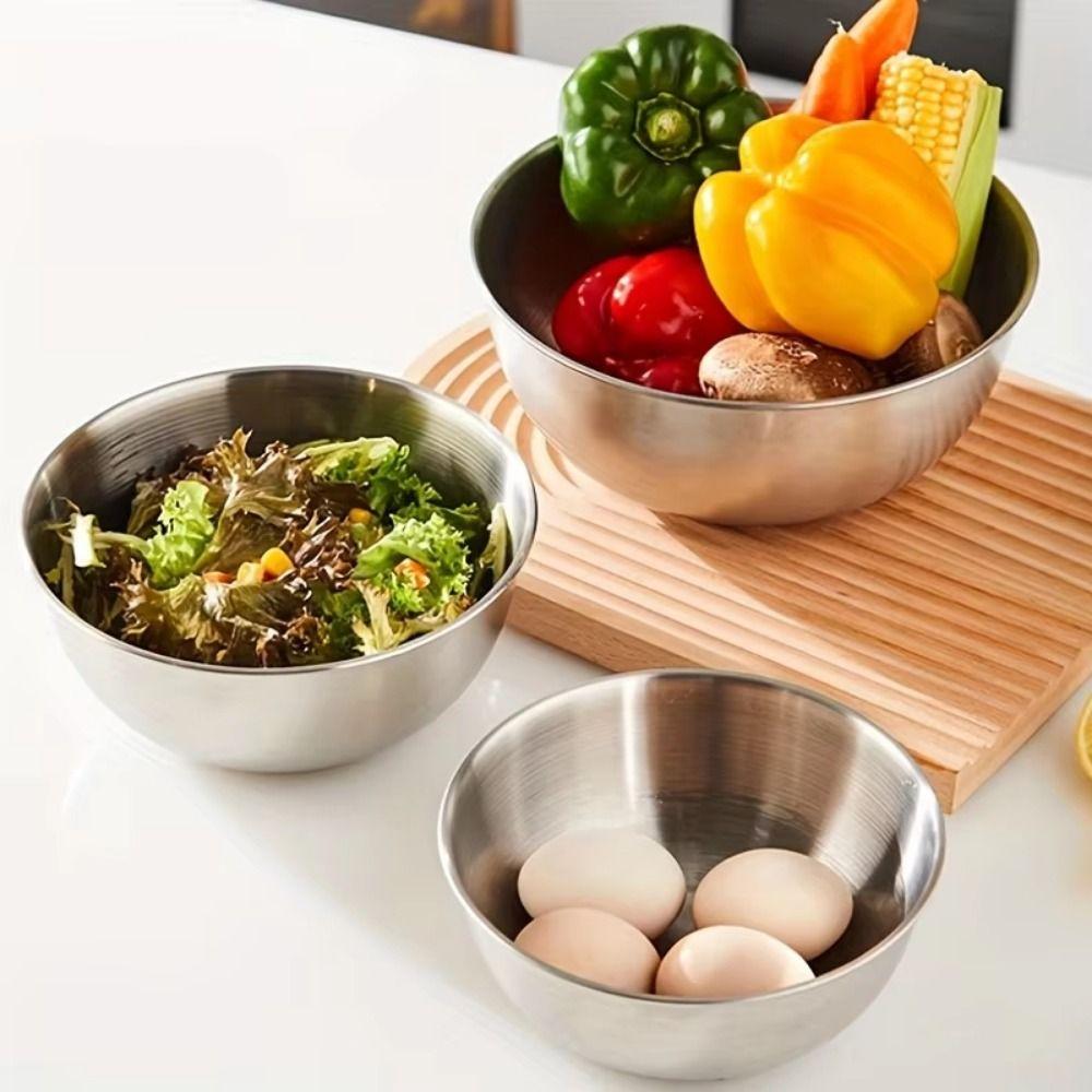 3Pcs Large Capacity Mixing Bowls Stackable Baking Food Storage Containers Cooking