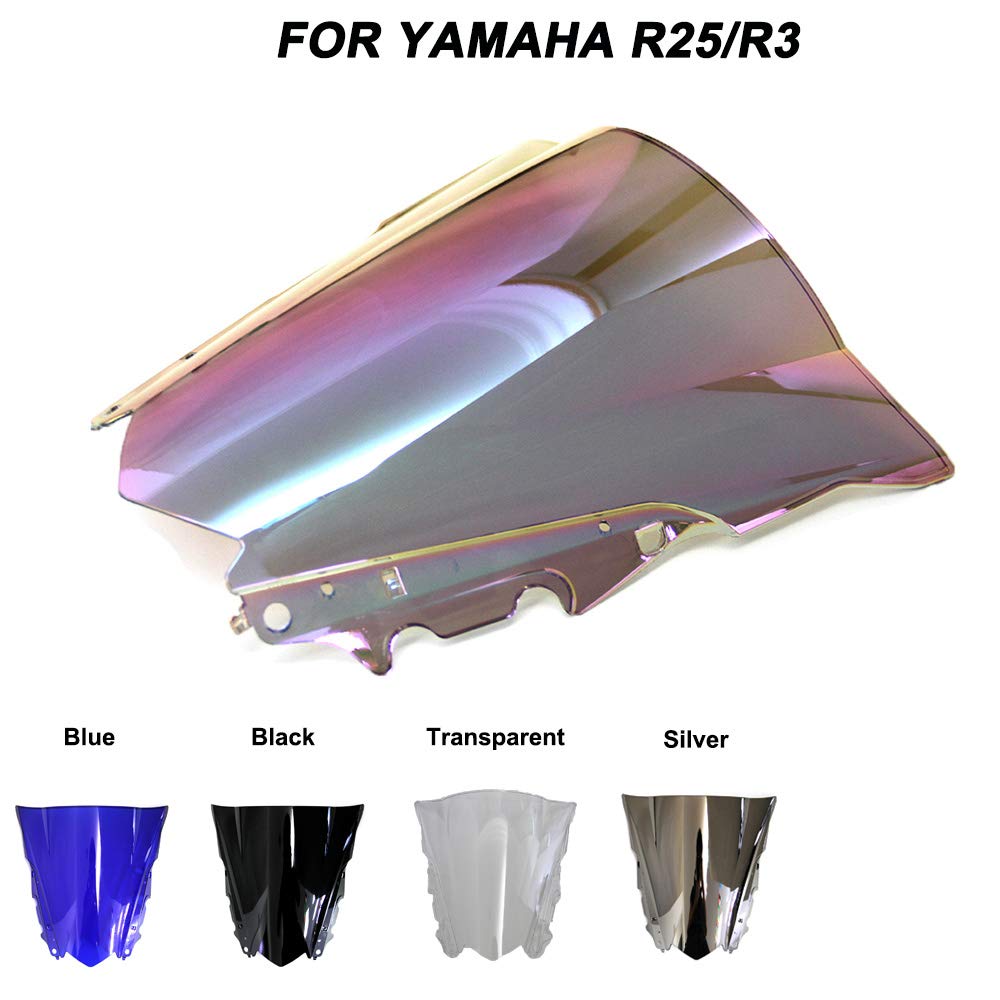 Ветровое стекло YUANYE Yamaha Мотоциклетный экран YZF R3 R25 Мотоциклетное ветровое стекло Ветровое стекло 2015-2018 (черный)