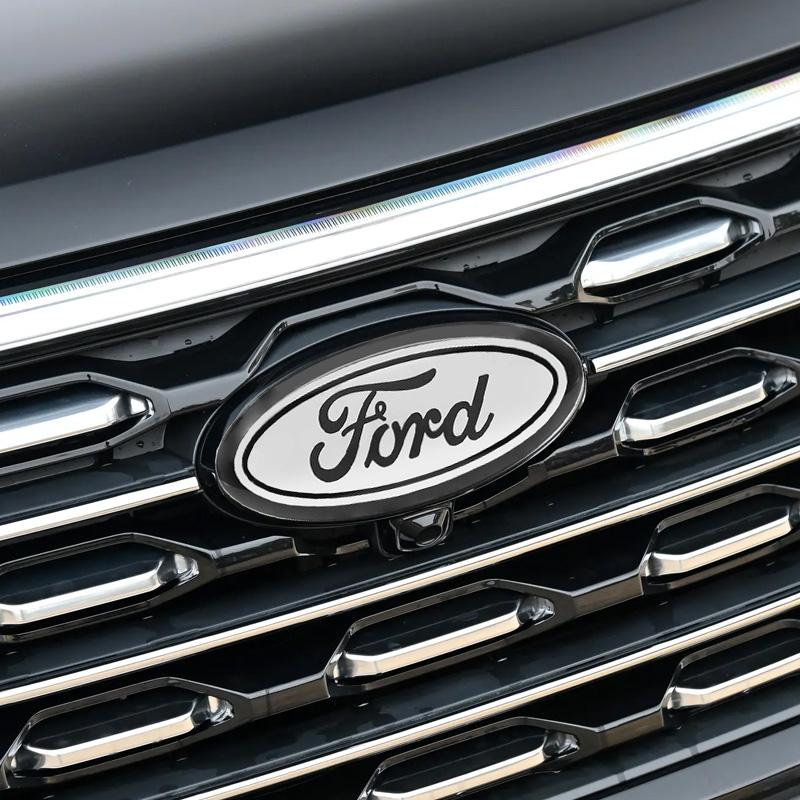 ZLKQ1 Ford Logo Front Grille Logo Hood Badge Emblem Sticker Blue Auto Accessories For Focus mk2 mk3 Fiesta F150 F250 Ranger Mondeo mk4