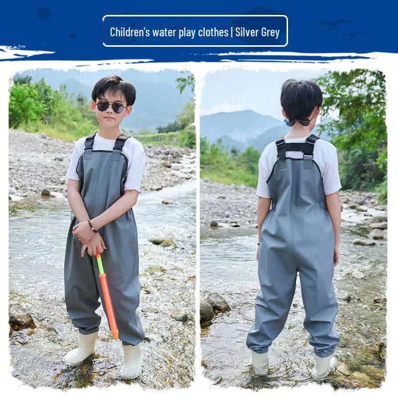 Children's Ultra-Light Waterproof Bib Wading Pants - Full Body One-Piece for Beach and Kindergarten