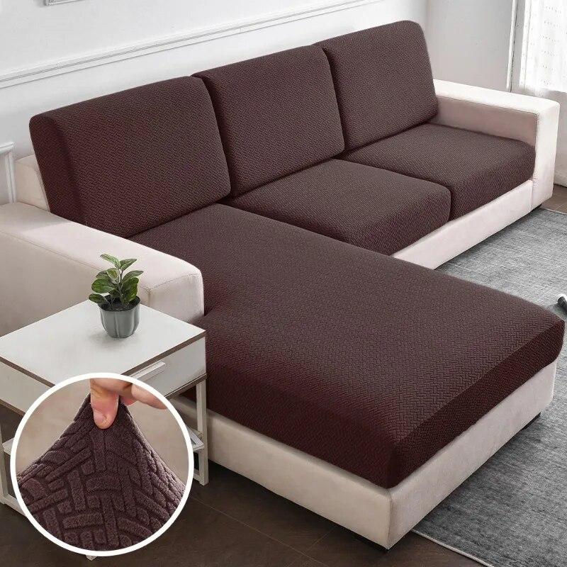 Жаккардовые толстые чехлы для диванов, однотонные чехлы для диванных подушек, эластичные защитные чехлы для мебели, чехлы для диванов в гостиной, съемные пылезащитные чехлы