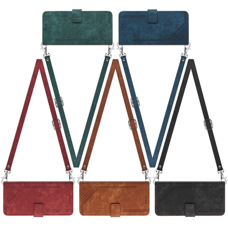 Casing For Tecno Camon 30 Premier Pova 6 Pro Neo Li9 CL9 4g 5g Leather Case Wallet Long Rope Flip Strap Crossbody Shoulder Card Slots Cover