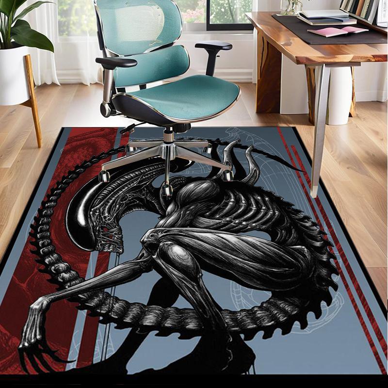 Alien horror Artwork Office Rug Chair Mat, Game Carpet, Suitable for Front Door, Bedroom, Living Room, Desk, Holiday Gift