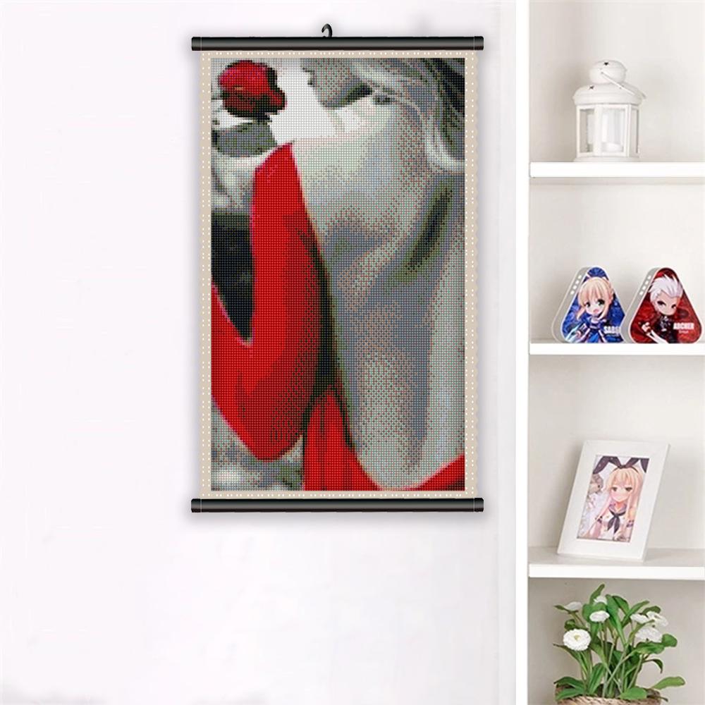 5D DIY Рамка Алмазная картина Сексуальная женщина Вышивка Красная роза Полный квадратный мозаичный цветок Картина из горного хрусталя Домашний декор