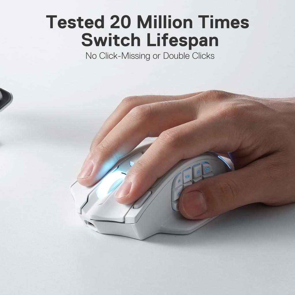 Redragon M913 Impact Elite Wireless Gaming 16000DPI RGB Mouse with 16 Programmable Game Pro Optical and 12 Side MMO Mouse Mouse, Wired/Wireless