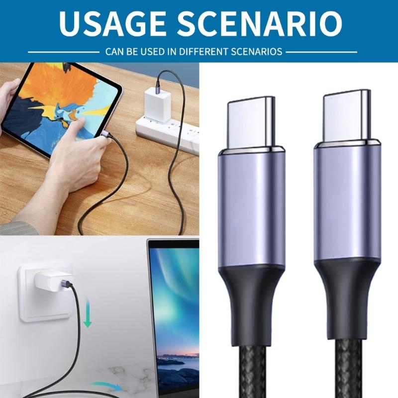 Кабель для зарядки USB C - USB C 100 Вт, кабель для зарядки Type C, кабель для быстрой зарядки, передача данных 480 Мбит/с для телефона, планшета