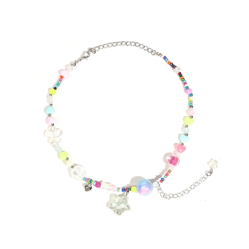 Богемные Винтажные Женские Красочные Ожерелья-Чокеры со Звездами из Бисера, Милые Эстетичные Массивные Ожерелья, Ювелирный Подарок