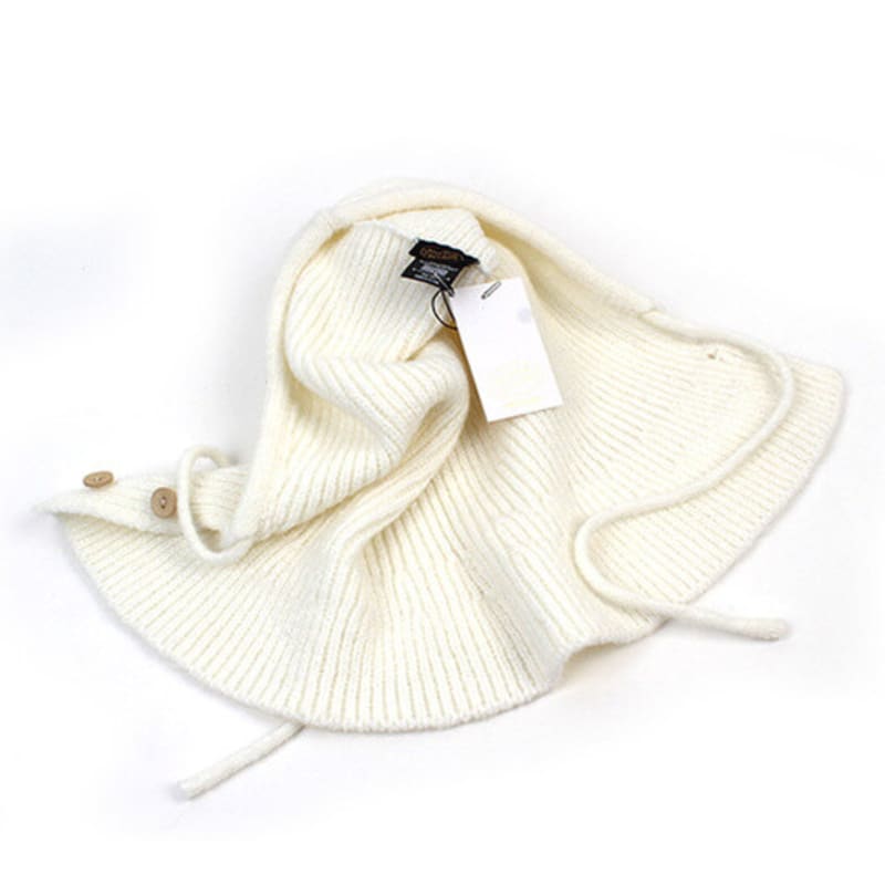 Universal chemistry wool knit white open balaclava
