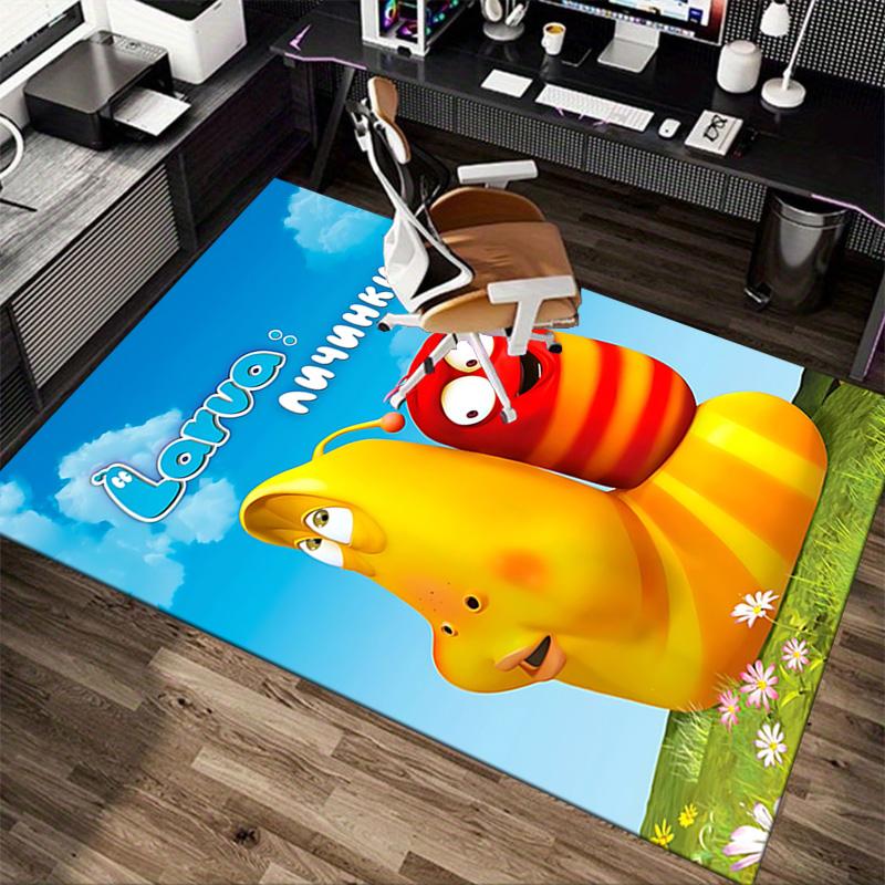 Larva Cartoon Characters Carpet For Playroom Bedroom Living Room Sofa Home Decor Kids Game Area Rug Nonslip Floor Mat