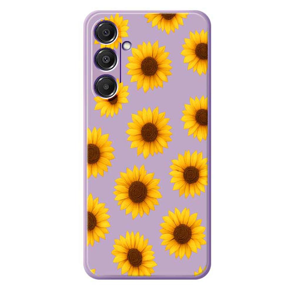 For Samsung Galaxy A16 5G/4G Case Sunflowers Pattern Printing Straight Edge TPU Phone Back Cover
