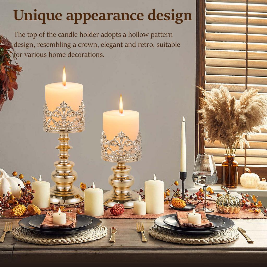 Винтажный элегантный металлический железный подсвечник, настольные подсвечники с ажурным узором для годовщины свадьбы, домашние украшения