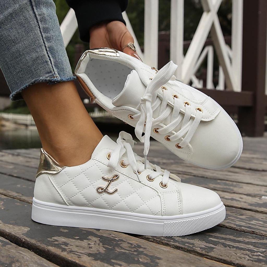 2026 Women's Plus Size Black Canvas Lace-up Non-slip Flat Shoes