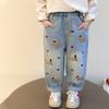 Girls' Jeans, Spring and Autumn Models, Little Girls, Loose Straight-leg Pants, Children's Trousers, Baby Girls, Casual Pants