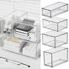 Акриловый Органайзер для Хранения Прозрачный Органайзер с Выдвижными Ящиками Пылезащитный Органайзер для Косметики Очки Чай Кофе Канцелярские Принадлежности Настольный Контейнер для Хранения