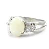 Silver Ring 'Goddess Opal' White Silver (rhodium) - 18x10 Mm