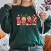Christmas Coffee Sweatshirt Merry Christmas Sweatshirt Women Crewneck Sweatshirts Cute Santa Claus Hoodie Christmas Gift Clothes