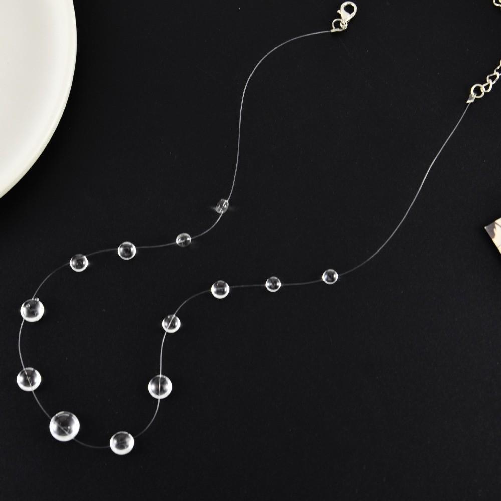 Handmade Clavicle Chain Resin Water Drop Necklace Minimalist Dewdrop Necklace Daily Wear