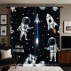 2 шт. HD Цифровые Черные Отделение Мультяшная Планета Космос Астронавт Шторы Домашний Декор Стиль Декорирование Гостиная Спальня