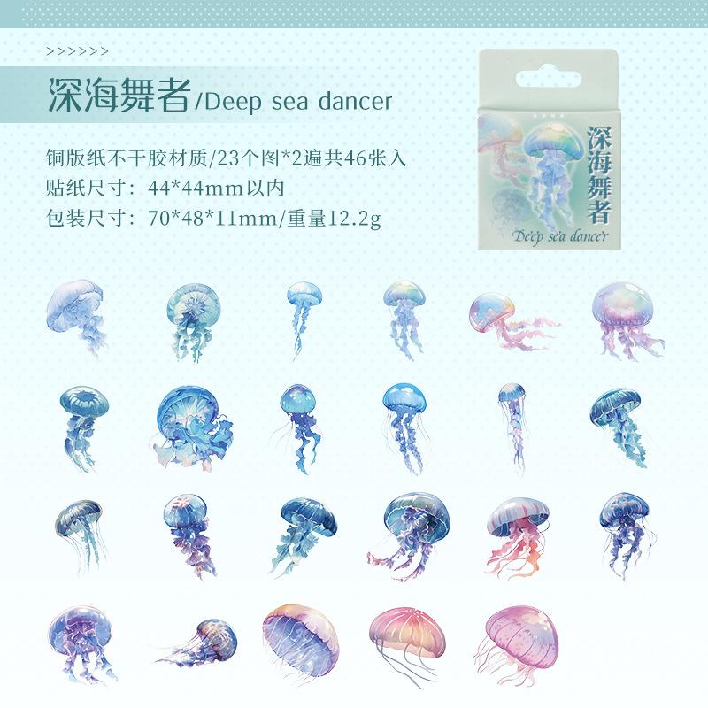 46 pcs Kawaii Cartoon Mini Stickers Creativity Decorative collage Adhesive Diy Diary Album Scrapbooking material