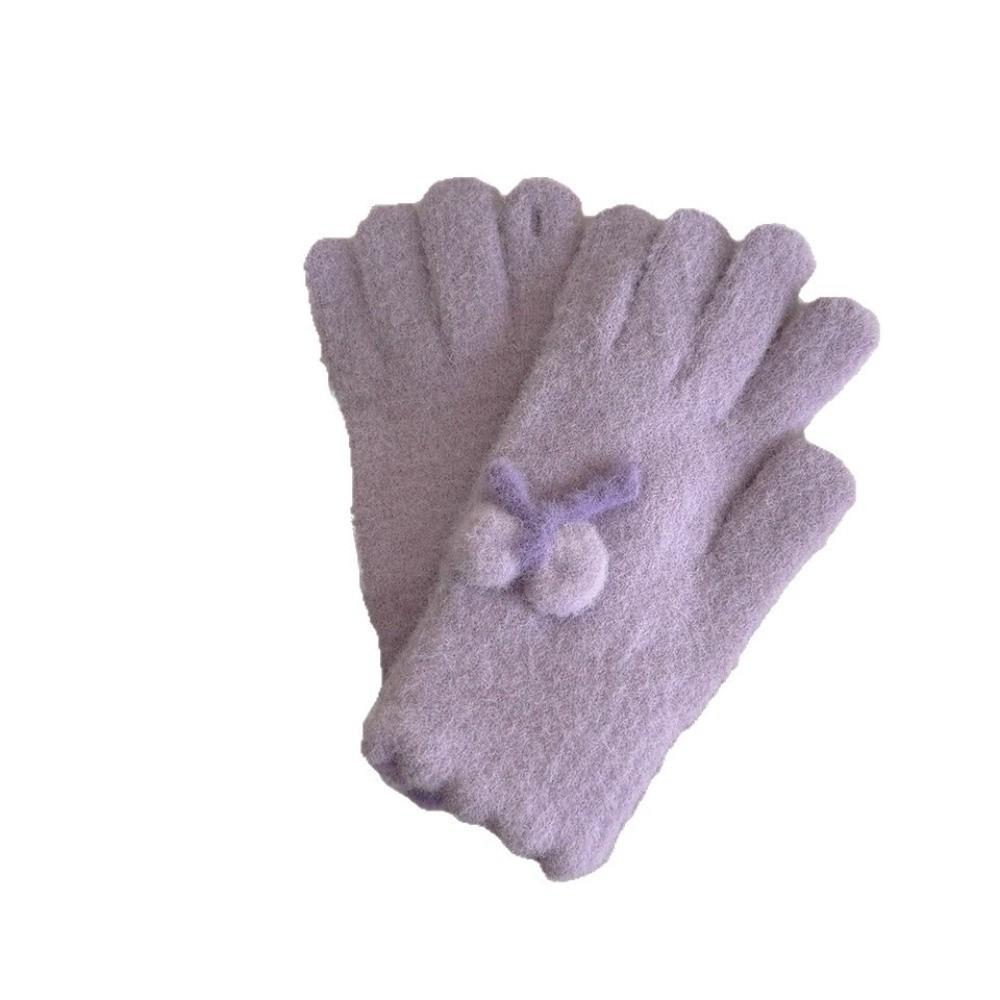 Thickened Knitted Gloves Touch Screen Five Finger Gloves Fashion Cold-proof Gloves Women