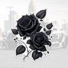 DS10# 15x12cm Professional Black Rose Car Sticker - Glamorous And Eye-catching Design