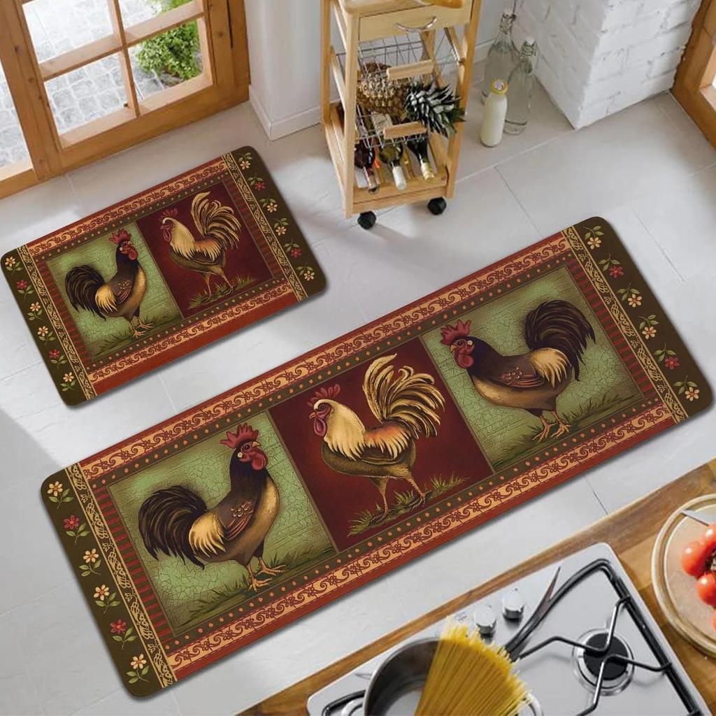 Kitchen Mat Kitchen Non-slip Long Rugs Kitchen Carpet Absorbent Retro Floor Mat Carpet for Living Room Bathroom Entrance Doormat