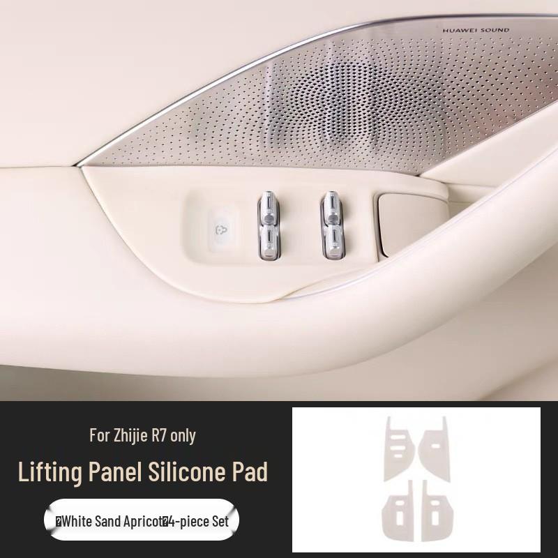 Защитные наклейки на кнопки панели стеклоподъемников Zhijie R7 - Силиконовый декор против царапин для четырех дверей