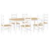 VidaXL Panama 7-piece Dining Set White Solid Pine Wood, Dining Table Set, Kitchen Table and Chairs, 3345214