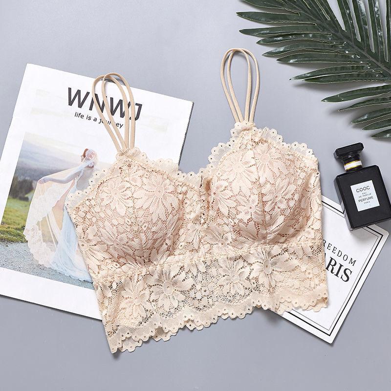 Сексуальное кружевное нижнее белье для женщин, бюстгальтеры, беспроводные модные женские внутренние топы, нижнее белье с открытой спиной