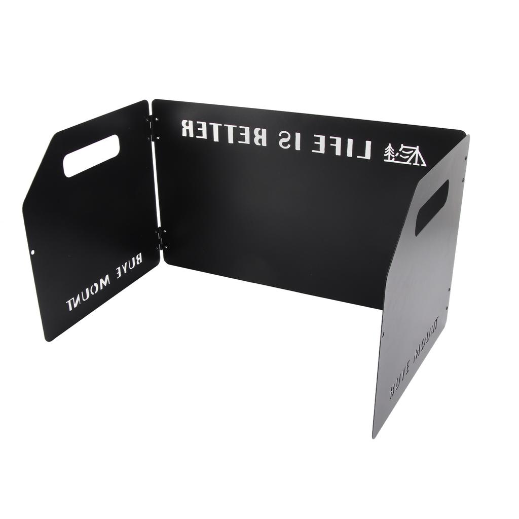 Camping Stove Windscreen Outdoor Folding Portable Metal Stove Windshield Wind Blocker Tri Folded