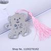 50pcs Cute Bear Design Wedding Bookmark Favors With Tassel And Gift Box Baby Shower Souvenirs Student Creative Bear Bookmark