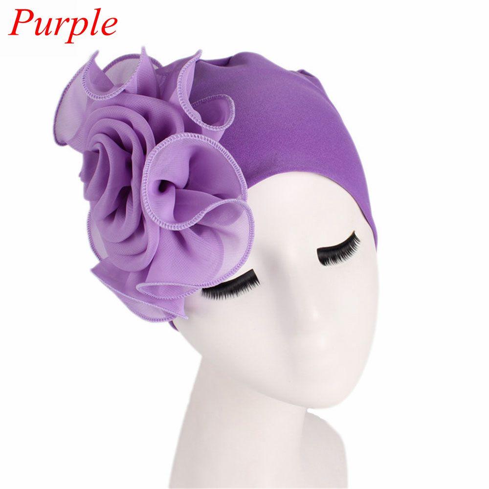 Королевская шапочка-тюрбан, шапка-колпак, размер цветка, эластичная шапочка для химиотерапии, повязка от выпадения волос, мусульманский хиджаб