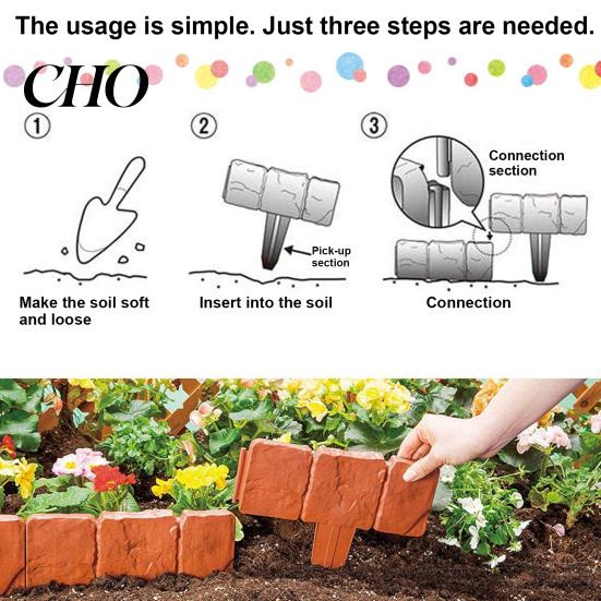 Garden Landscape Edging Border Plastic Fence No Dig Panels Landscaping Brick Look Retaining for Flower Beds Lawns Paths